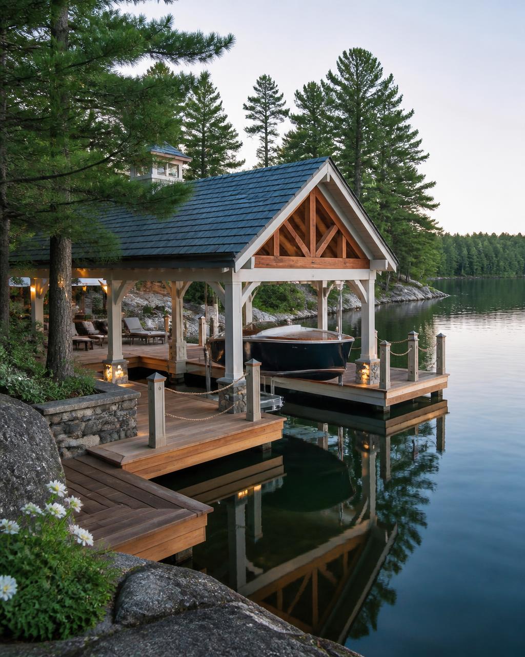Lake Dock With Covered Slip