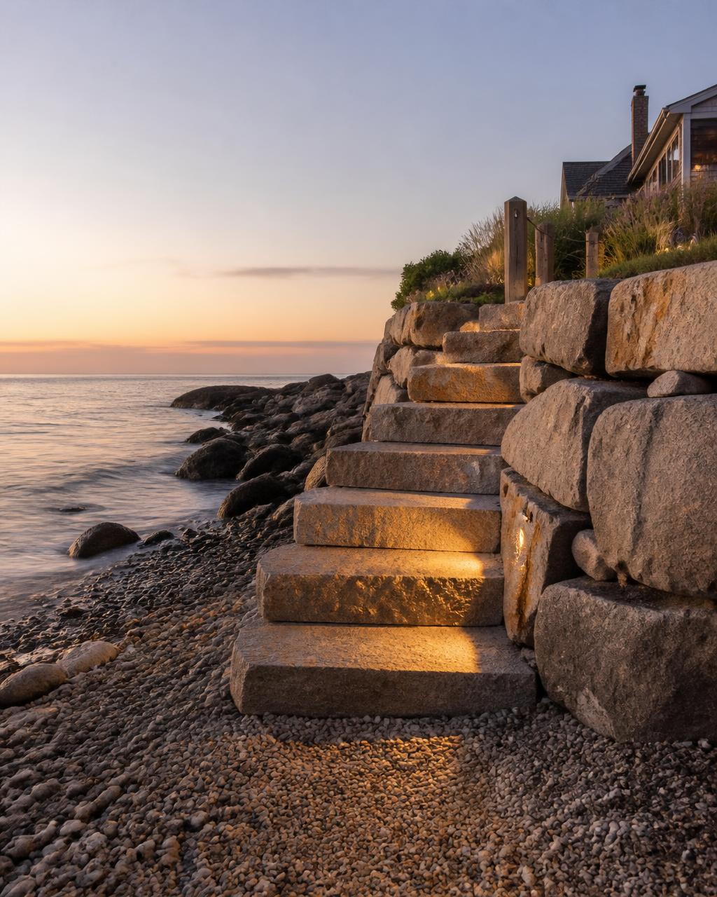 Seawall & Beach Access Steps